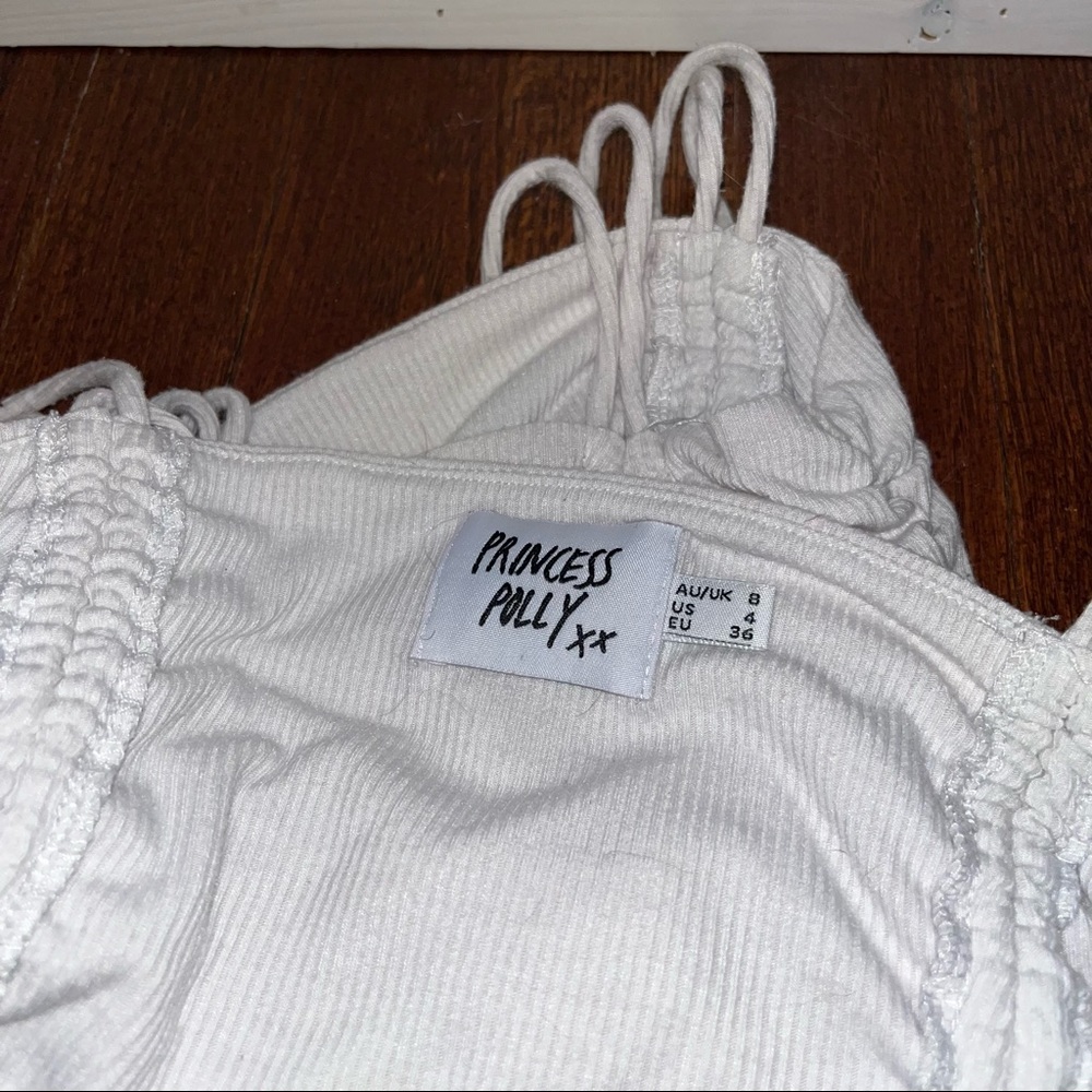 Princess Polly Ruched White Tank - Picture 4 of 4